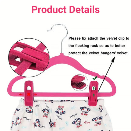 Clothes Drying Clips 20 Pack Velvet Flocking Trouser Pegs Hanger Grip Clamp Set