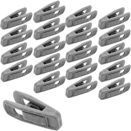 Clothes Drying Clips 20 Pack Velvet Flocking Trouser Pegs Hanger Grip Clamp Set