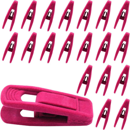 Clothes Drying Clips 20 Pack Velvet Flocking Trouser Pegs Hanger Grip Clamp Set