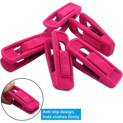 Clothes Drying Clips 20 Pack Velvet Flocking Trouser Pegs Hanger Grip Clamp Set