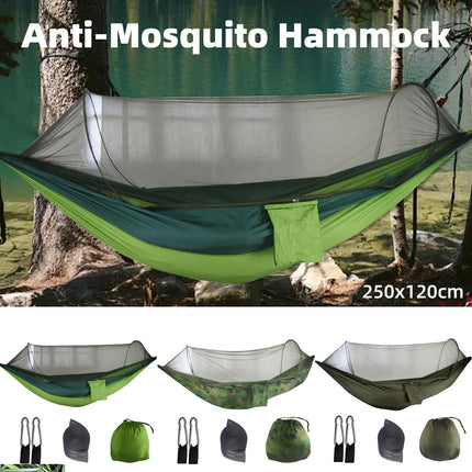 Camping Hammock Tent Set Double Outdoor Hanging Bed With Mosquito Net For Travel