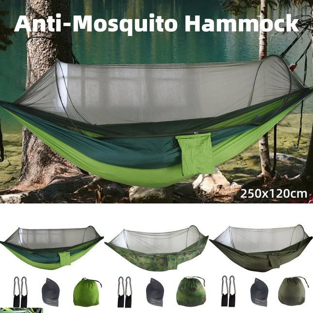 Camping Hammock Tent Set Double Outdoor Hanging Bed With Mosquito Net For Travel