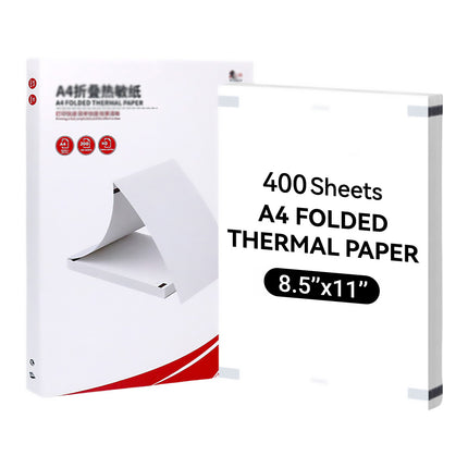 A4 Folded Thermal Paper 200/400 Sheets 8.5x11in Receipt Paper Terminal Printer