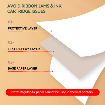 A4 Folded Thermal Paper 200/400 Sheets 8.5x11in Receipt Paper Terminal Printer