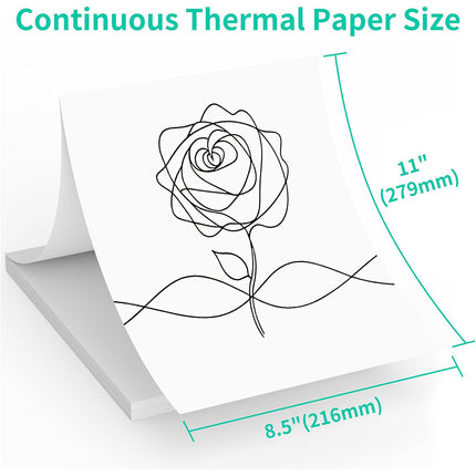 A4 Folded Thermal Paper 200/400 Sheets 8.5x11in Receipt Paper Terminal Printer