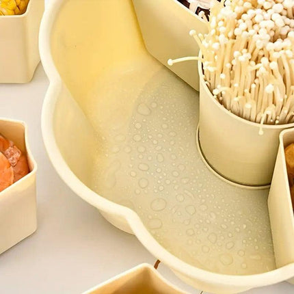 Multifunctional Hot Pot Platter 9 Grid Serving Dish Vegetable Snack Plate Tray