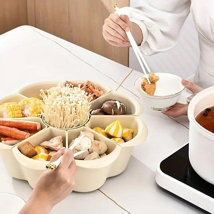 Multifunctional Hot Pot Platter 9 Grid Serving Dish Vegetable Snack Plate Tray