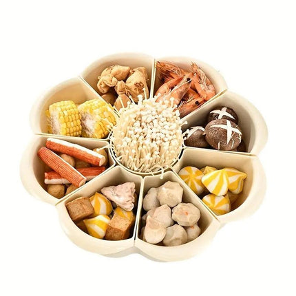 Multifunctional Hot Pot Platter 9 Grid Serving Dish Vegetable Snack Plate Tray