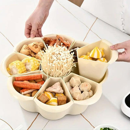 Multifunctional Hot Pot Platter 9 Grid Serving Dish Vegetable Snack Plate Tray