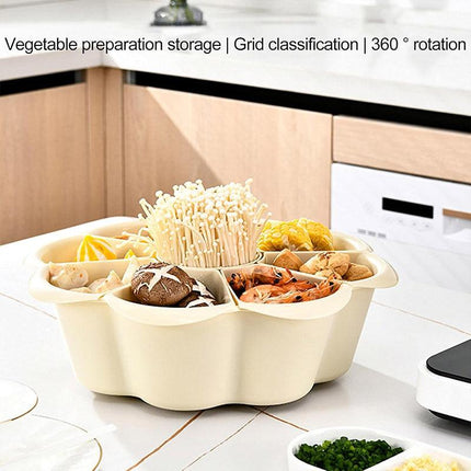 Multifunctional Hot Pot Platter 9 Grid Serving Dish Vegetable Snack Plate Tray