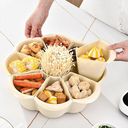 Multifunctional Hot Pot Platter 9 Grid Serving Dish Vegetable Snack Plate Tray