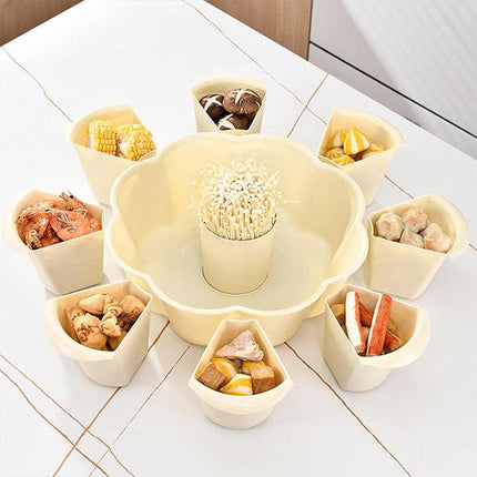 Multifunctional Hot Pot Platter 9 Grid Serving Dish Vegetable Snack Plate Tray
