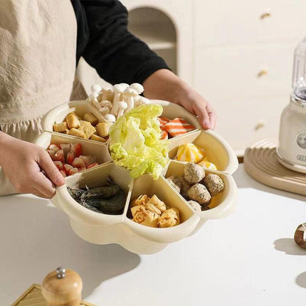 Multifunctional Hot Pot Platter 9 Grid Serving Dish Vegetable Snack Plate Tray