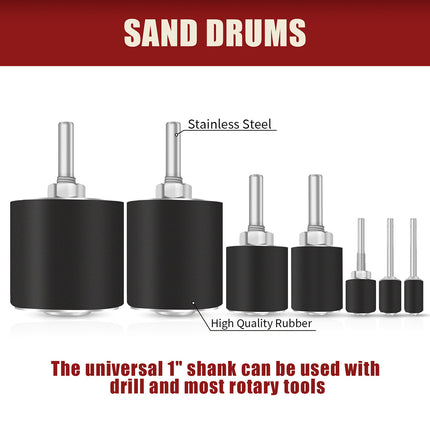 37Pcs Sanding Drum Kit Sleeve Set for Drill Rotary Tool Wood Polishing