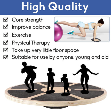 Sports Wooden Thickened Balance Board Fitness Balance Plate Anti-slip