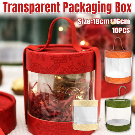 Portable Transparent Hug Bucket Dessert Cookie Boxes 10pcs Gift Candy Storage