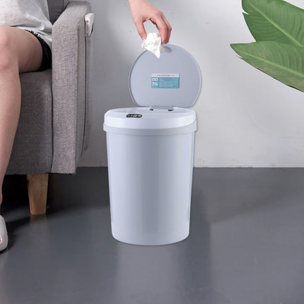 Smart Sensor Trash Can 12L Automatic Grey Waste Bin Electric Touchless Kitchen
