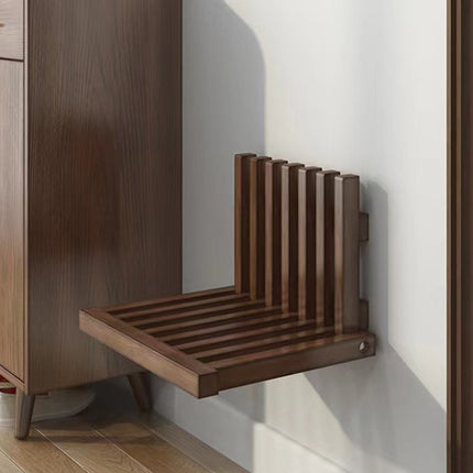 Solid Wood Wall Mounted Foldable Shoe Bench for Entryway Hallway Space Saving