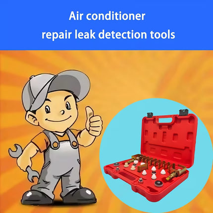 26Pcs Car AC Leak Detection Kit Automotive Air Conditioning Plug Tester Tool Set