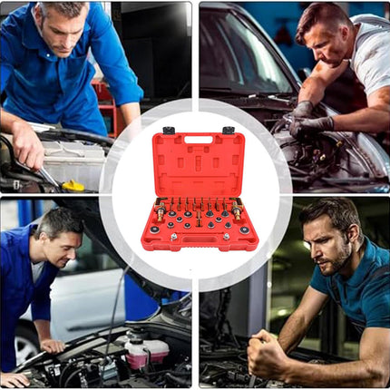 26Pcs Car AC Leak Detection Kit Automotive Air Conditioning Plug Tester Tool Set