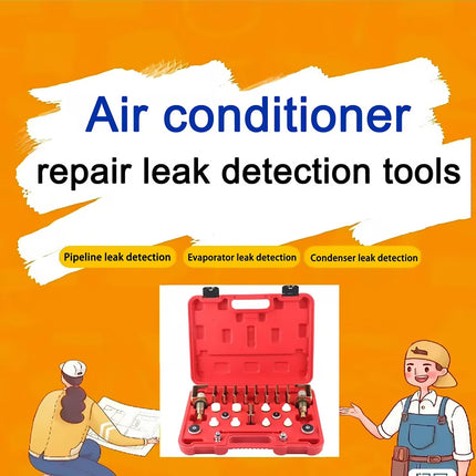 26Pcs Car AC Leak Detection Kit Automotive Air Conditioning Plug Tester Tool Set