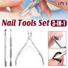 3 X Cuticle Remover Spoon Pusher Nipper Cutter Clipper Trimmer Nail Tools Set