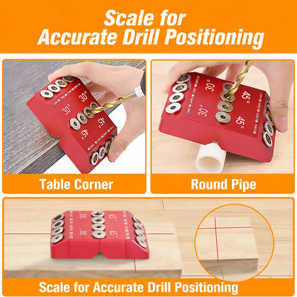 Angle Drilling Guide Tool For Precise Hole Alignment Woodworking Metalwork Diy