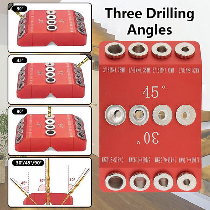 Angle Drilling Guide Tool For Precise Hole Alignment Woodworking Metalwork Diy
