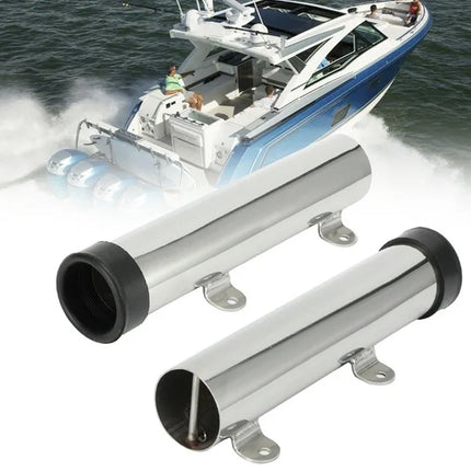 2pcs Stainless Steel Fishing Rod Holders Clamp On Rails Mounting Boat Transom