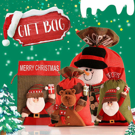 Christmas Large Jumbo Felt Santa Sack Children Xmas Gifts Candy Stocking Bag