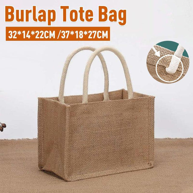 Burlap Tote Bags Blank Jute Beach Shopping Handbag Gift Bags With Handle Au Sell - Aimall