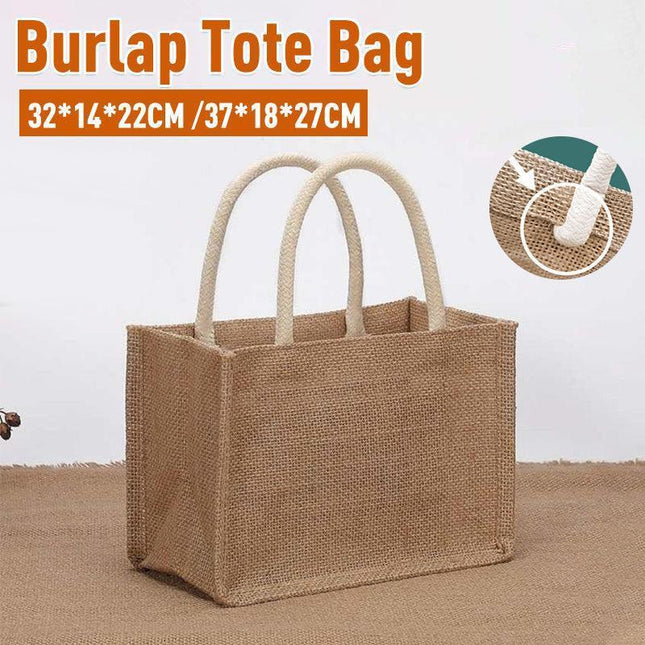 Burlap Tote Bags Blank Jute Beach Shopping Handbag Gift Bags with Handle AU SELL - Aimall