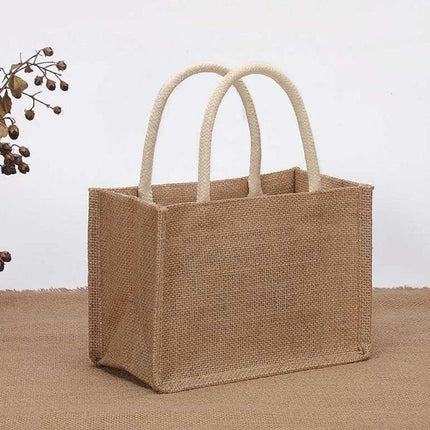 Burlap Tote Bags Blank Jute Beach Shopping Handbag Gift Bags with Handle AU SELL - Aimall