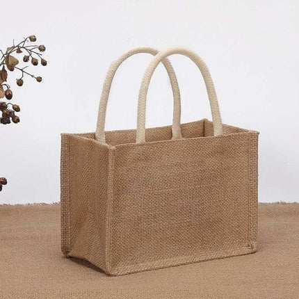 Burlap Tote Bags Blank Jute Beach Shopping Handbag Gift Bags with Handle AU SELL - Aimall