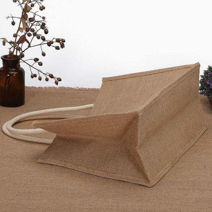Burlap Tote Bags Blank Jute Beach Shopping Handbag Gift Bags with Handle AU SELL - Aimall