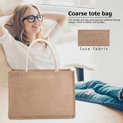 Burlap Tote Bags Blank Jute Beach Shopping Handbag Gift Bags with Handle AU SELL - Aimall