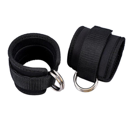 2PCS Weight Lifting Ankle D-Ring Strap Pulley Cable Kickbacks Attachment Gym Leg - Aimall