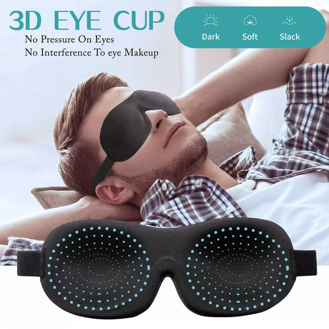 1/2/4X 3D Memory Foam Travel Sleep Eye Mask Padded Blindfold - Aimall