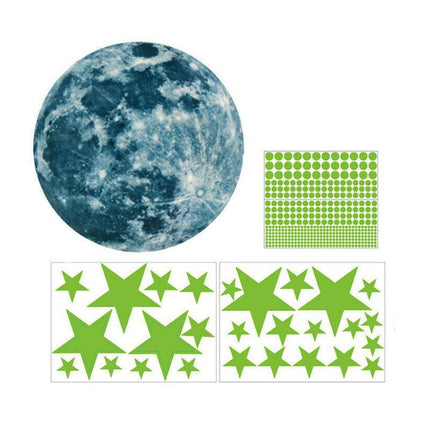 435Pcs Glow In The Dark Luminous Stars And Moon Planet Space Wall Stickers Decal - Aimall