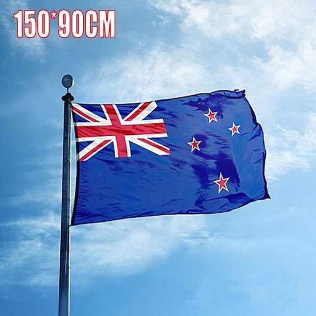 Large New Zealand Flag Kiwi Nz Heavy Duty Outdoor 90 X 150 Cm - 3Ft X 5Ft Au - Aimall