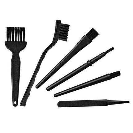 6Pcs Anti-Static Keyboard Cleaning Kit Black Plastic Laptop Pc Dust Cleaner Brus - Aimall