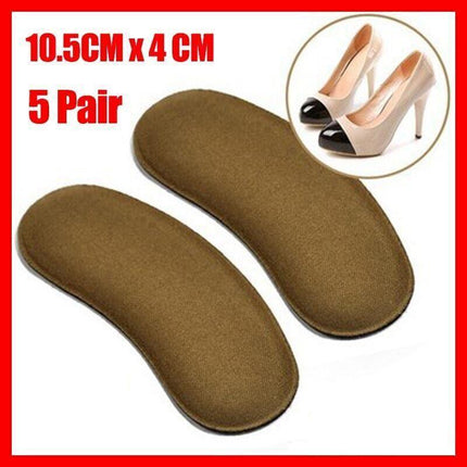 5 Pairs Sticky Fabric Shoe Pads Cushion Liner Grips Back Heel Inserts Insoles Au - Aimall