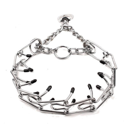 S-XL Collar Choke Steel Metal Chain Dog Training Adjustable Necklace Sliver - Aimall