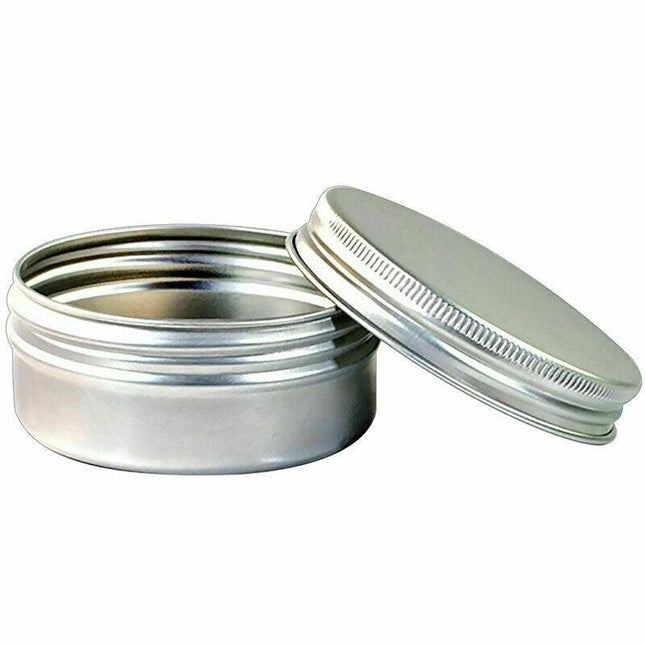 50Pcs Durable Silver Aluminum Cosmetic Pot Lip Balm Jar Containers Empty Tin - Aimall
