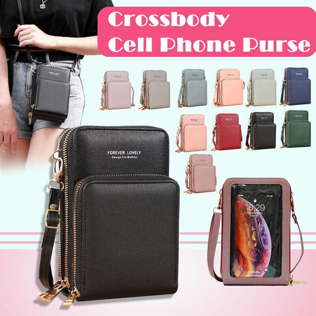Women Crossbody Phone Purse Touch Screen Bag Rfid Blocking Wallet Shoulder Strap - Aimall