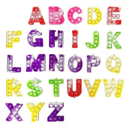 1Pcs Capital Letter Pop It Key Chain Large Size Fidget Toy Back To School Au - Aimall