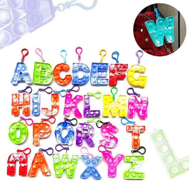 1Pcs Capital Letter Pop It Key Chain Large Size Fidget Toy Back To School Au - Aimall