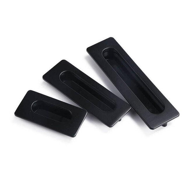 Kitchen Flush Handles Drawer Cabinet Sliding Door Pulls Matte Black Furniture Au - Aimall