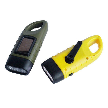 New Hand Crank Solar Powered Rechargeable Led Camping Emergency Flashlight Au - Aimall