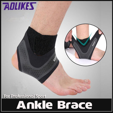 Aolikesadjustable Sports Elastic Ankle Brace Support Compression Protector Wrap - Aimall